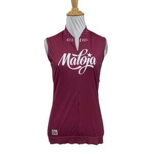 Maloja Jersey Womens M Medium Plum White Rock & Roll Sleeveless Cycling Shirt